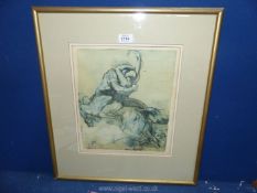 A framed and mounted Print of Centaurs with Rodin Sculpture and drawings, Hayward Gallery,