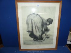A framed Vincent Van Gough Print 'Woman gleaning' , 26" x 21".
