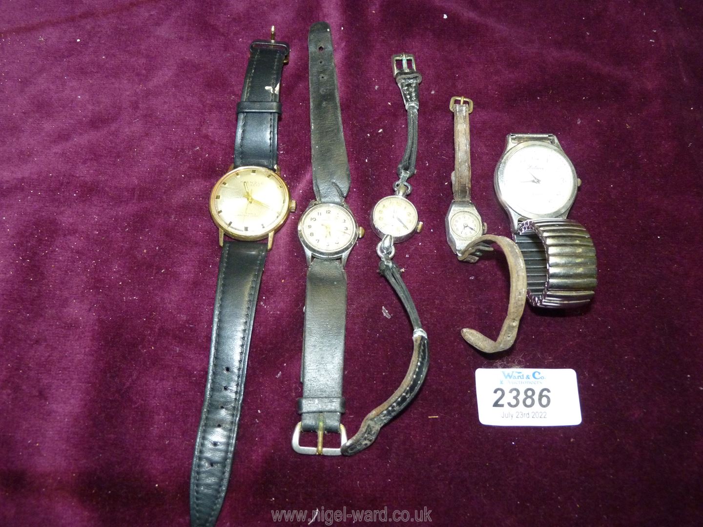 A quantity of wristwatches including a Tudor Royal cocktail watch (not working),