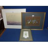 Two Watercolours one of Snowdrops, signed Jane Bennett,