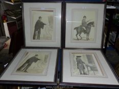 Four framed and mounted black and white John Kay Prints to include The Author of the Wealth of