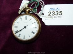 An Independent Seconds Pocket Watch with false winder, key wound for time and seconds,