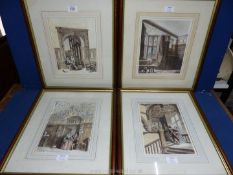 Four framed and mounted C.J. Richardson Prints published by T.