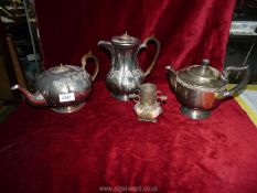 Three plated teapots, two from J and A.