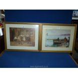 A pair of framed and mounted Prints depicting children playing and "Crabber's Bait" after Charles