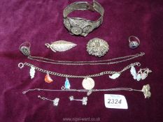 A collection of silver filigree jewellery,