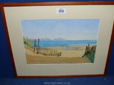 'The Rivals from Llanddwyn' a Watercolour by Meurig Williams 9" x 13".