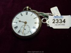 A silver English lever Pocket Watch, London hallmark, dated 1875,