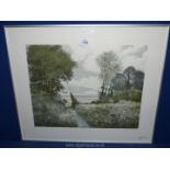 'Pathway' a signed etching by Gerald Hughes, 15 1/2" x 20".