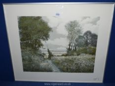 'Pathway' a signed etching by Gerald Hughes, 15 1/2" x 20".