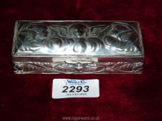 A Silver trinket box, London 1896, maker William Comyns and Sons,