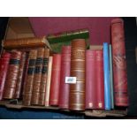 A box of books to include; English Literature, Travels and Adventures of Baron Munchausen,