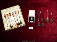 A small quantity of metals including silver jam spoon, Sheffield 1932,