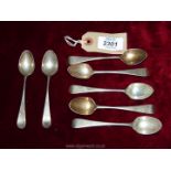 Five London silver teaspoons dated 1902, maker Holland Aldwinkle and Slater,