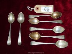 Five London silver teaspoons dated 1902, maker Holland Aldwinkle and Slater,