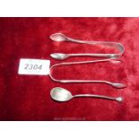 Two small silver sugar tongs, Sheffield 1909 by James Dixon & Sons,