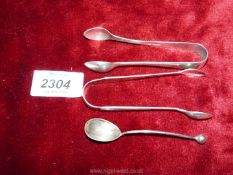 Two small silver sugar tongs, Sheffield 1909 by James Dixon & Sons,