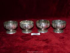 Four footed bowls, London 1868 silver, maker Chawner and Company- George Adams,