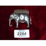 An unusual Silver pen nib cleaner in the form of an elephant Birmingham 1905 by maker Adie and