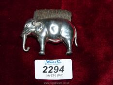 An unusual Silver pen nib cleaner in the form of an elephant Birmingham 1905 by maker Adie and