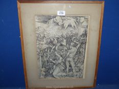 A light Oak framed and mounted Print of 'The Martyrdom of St.