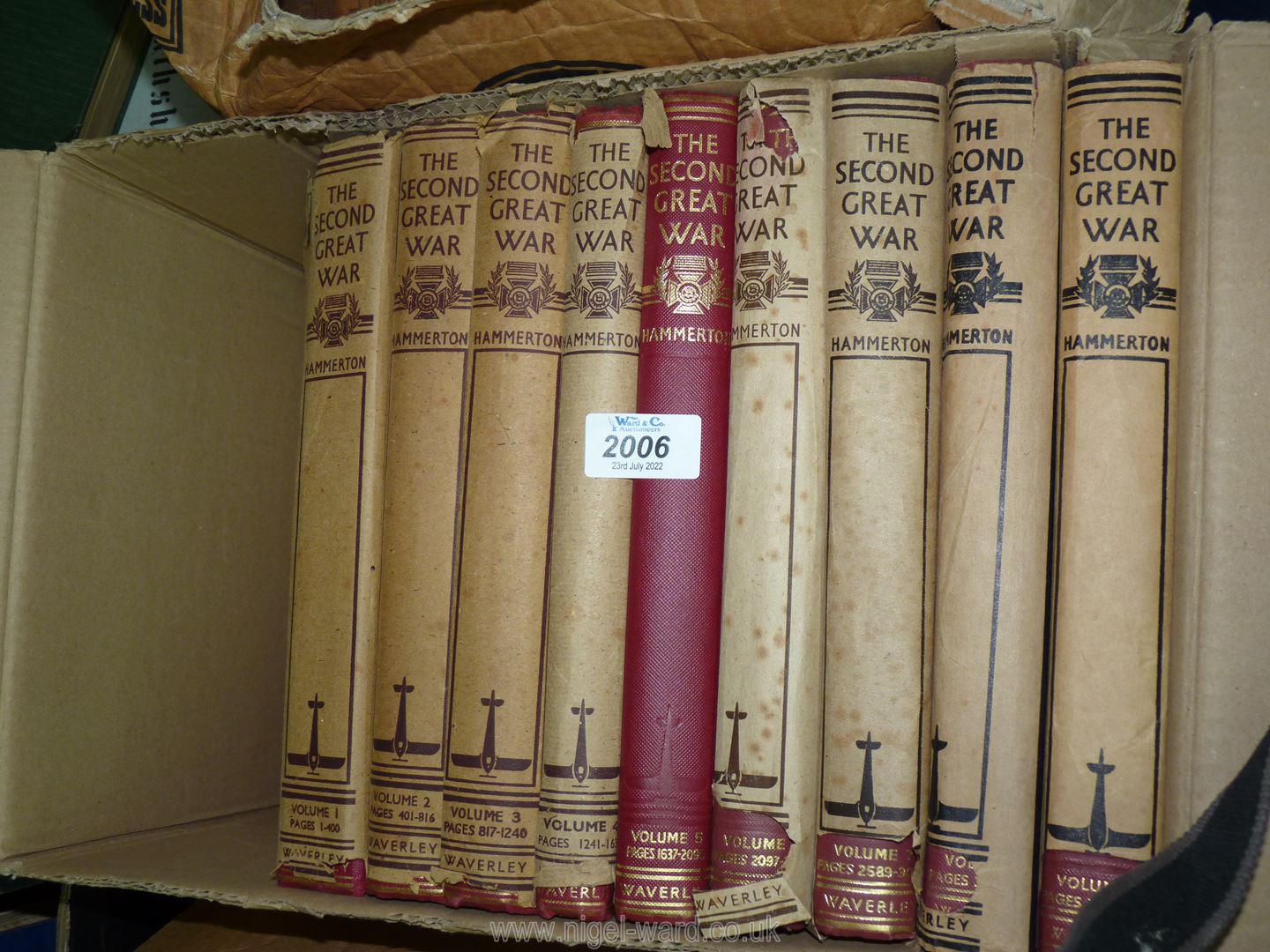 9 volumes of The Second Great War edited by Sir John Hammerton, Military editor Maj-Gen.