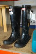 A pair of blue Wellington boots size 4½".