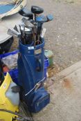Tony Jacklin Golf clubs in a blue golf bag