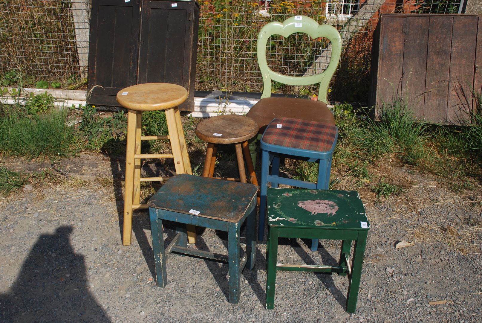 5 stools and a chair.