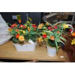 Two new artificial flower displays.