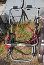 A large car mounted bike rack.