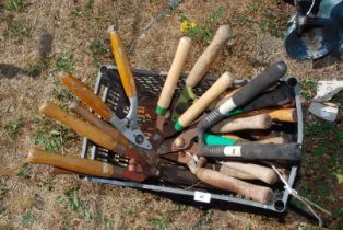 A quantity of vintage garden shears.