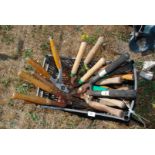 A quantity of vintage garden shears.