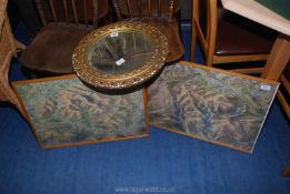 A circular mirror and two maps of the Brecon Beacons.