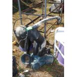 A composite garden fountain 'woman kneeling', approx. 24" tall (spout emerging from vessel).