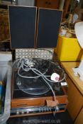 A Garrard Marconiphone record player and radio tuner and speakers. Sold As Seen.