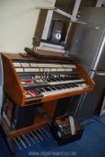 A Wersi Helios large electric organ (46" long x 41" x 27") and stool, speakers etc.