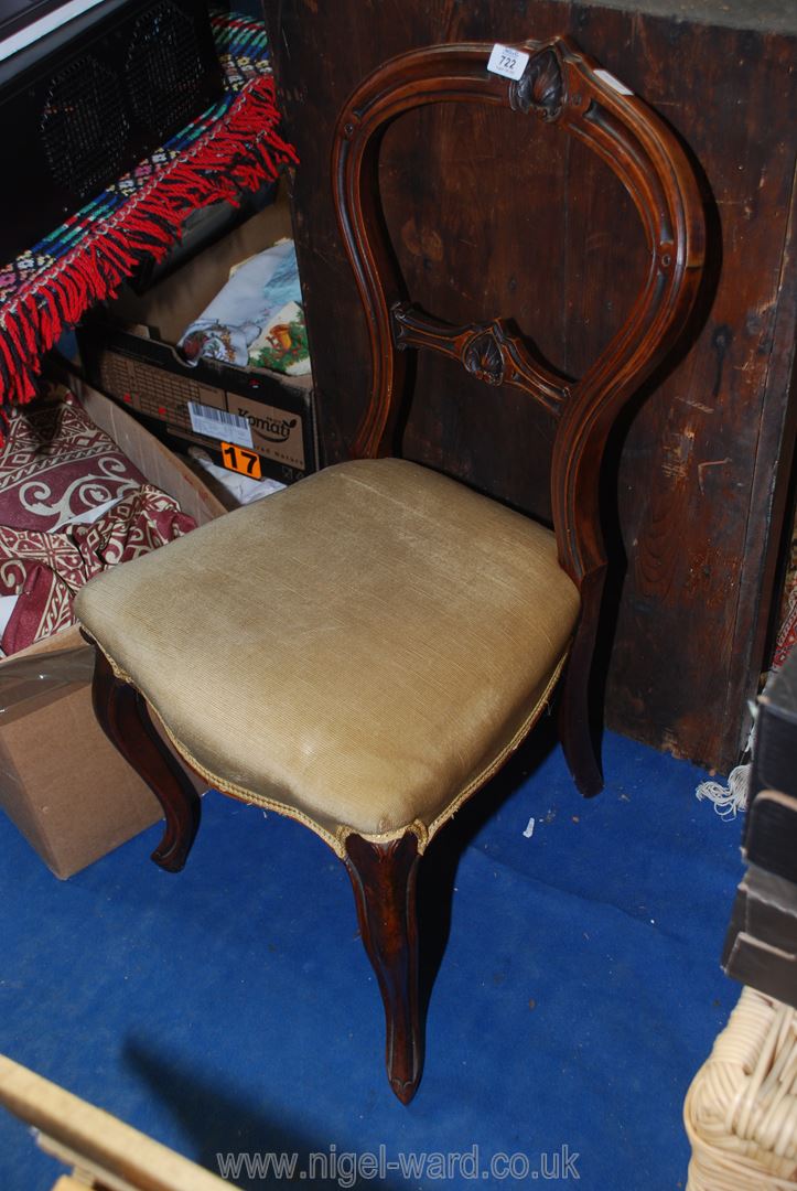 A Mahogany balloon back dining chair.