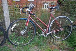 A drop handlebar, 10 Speed Ladies Racing Bike.