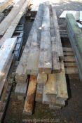 A quantity of softwood posts,6" x 4" and 4" x 4" ranging from 10' long (approx 20 in total).