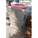 A large Cambro wheeled ice box food cooler 27" x 31" x 45".