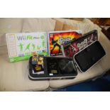 A Wii fit plus Guitar, hero 1 & 2 Wii and Playstation. Sold As Seen.