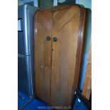 An oak and Mahogany gentleman's wardrobe, 19" deep x 36" wide x 72" high.