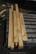 Five pieces of oak average 3" x 3" and 3" x 2", ranging from 33 1/2" to 56" long.