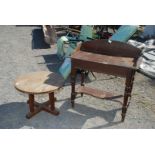 A Pine washstand and a coffee table, washstand 33'' wide x 16'' deep x 35'' high.