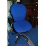 A swivel office chair.