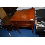 A Mahogany drop leaf occasional table with two drawers.