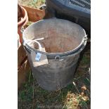 Two vintage galvanised buckets.