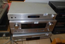 A Denon AVR-2106 Surround Receiver a/f, Pure DAB tuner and a Toshiba DVD & VHS player. Sold As Seen.