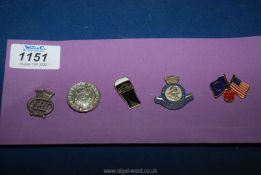 Five vintage Lapel badges to include; Fisherman's Mission, Guinness, Royal Service, etc.